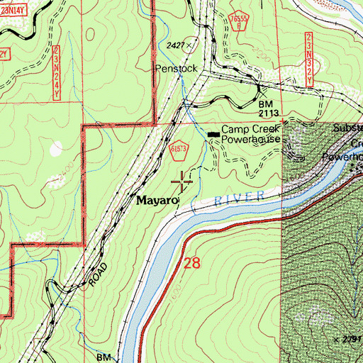 Topographic Map of Mayaro, CA