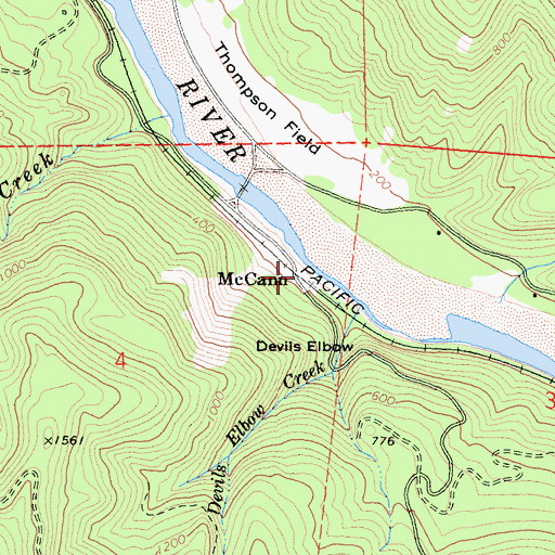 Topographic Map of McCann, CA