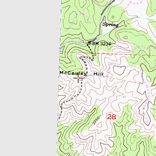 Topographic Map of McCauley Hill, CA