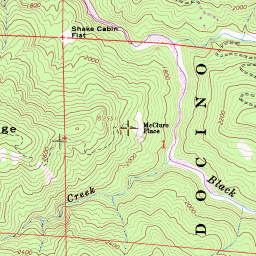 Topographic Map of McClure Place, CA