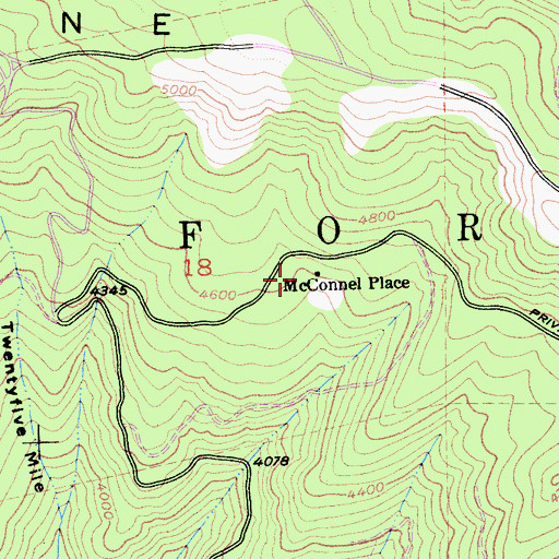Topographic Map of McConnel Place, CA