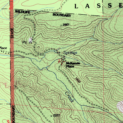 Topographic Map of McKenzie Place, CA