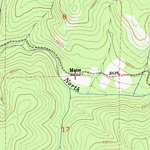 Topographic Map of Meiss, CA