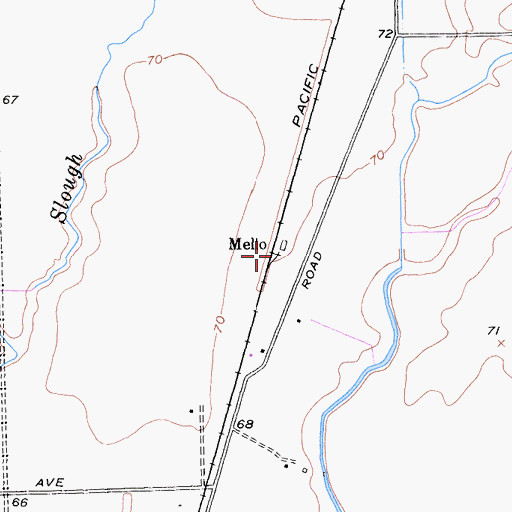 Topographic Map of Mello, CA