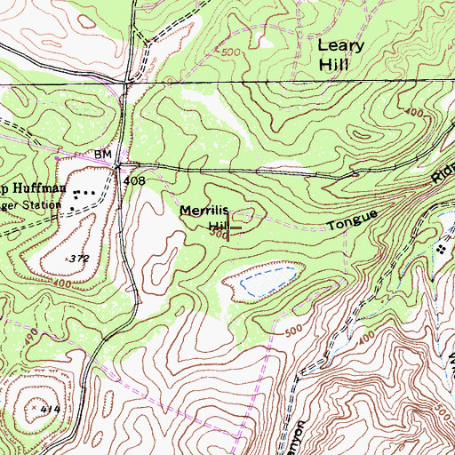 Topographic Map of Merrilis Hill, CA