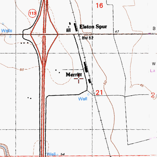 Topographic Map of Merritt, CA