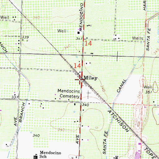 Topographic Map of Miley, CA