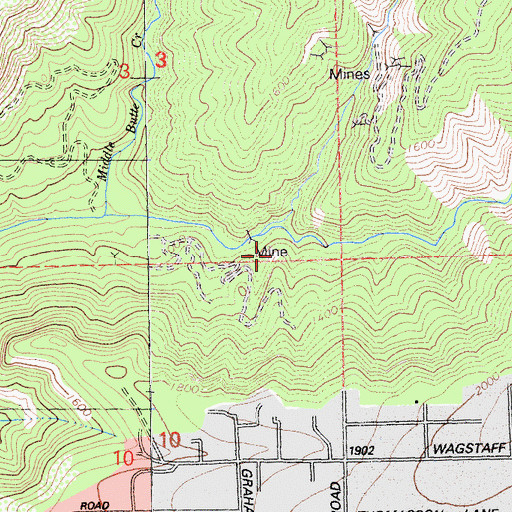 Topographic Map of Mineral Slide, CA
