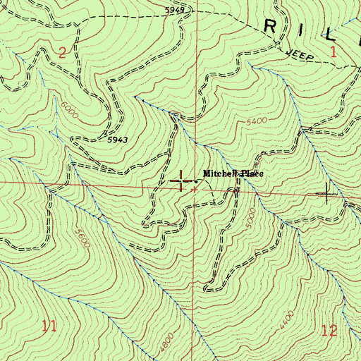 Topographic Map of Mitchell Place, CA