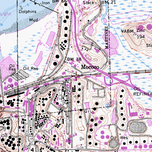 Topographic Map of Mococo, CA