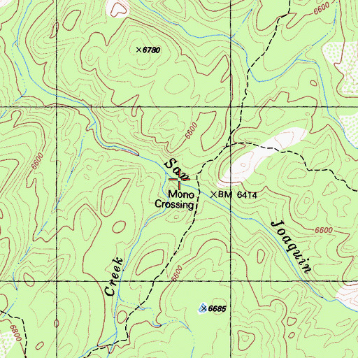 Topographic Map of Mono Crossing, CA