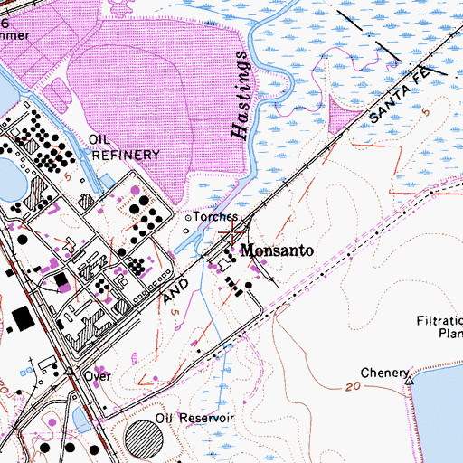 Topographic Map of Monsanto, CA