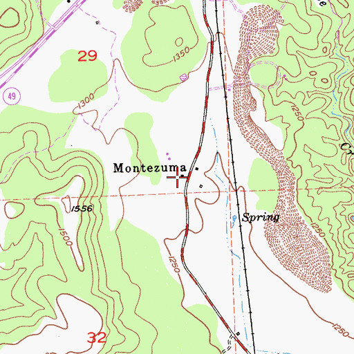 Topographic Map of Montezuma, CA
