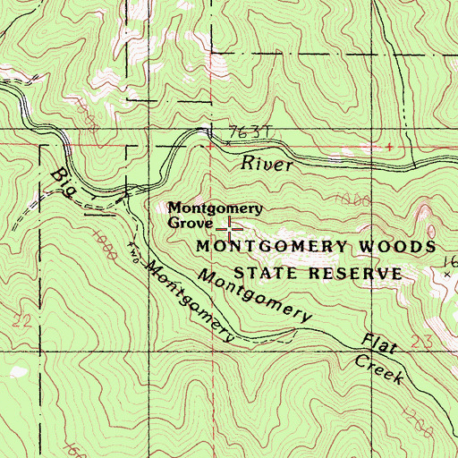 Topographic Map of Montgomery, CA
