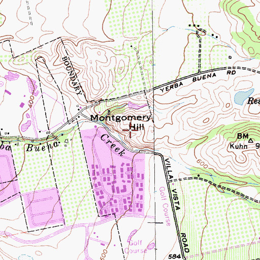 Topographic Map of Montgomery Hill, CA