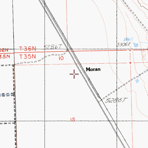 Topographic Map of Moran, CA