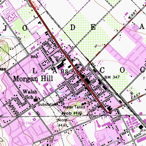 Topographic Map of Morgan Hill, CA