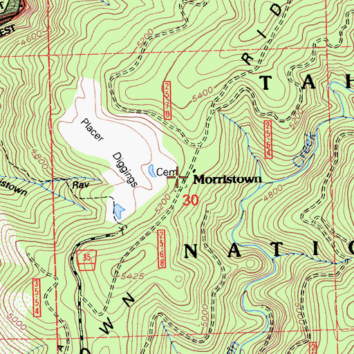 Topographic Map of Morristown, CA