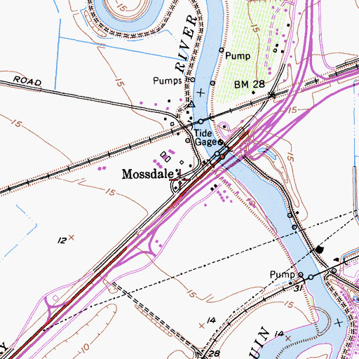 Topographic Map of Mossdale, CA