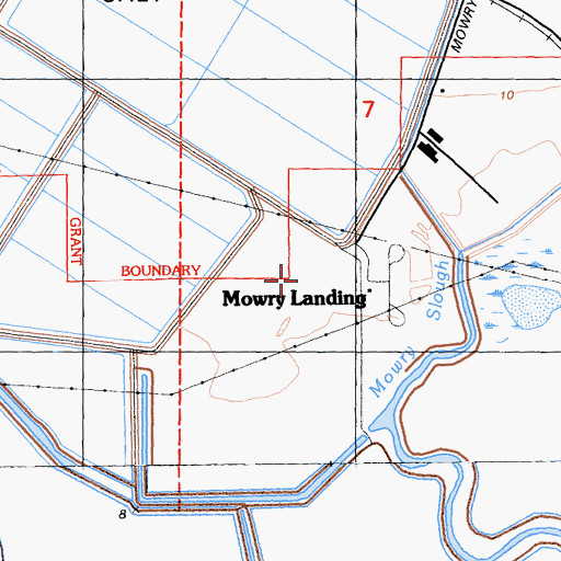Topographic Map of Mowry Landing, CA