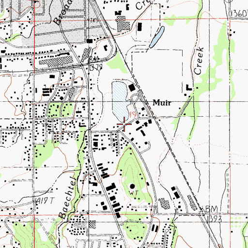 Topographic Map of Muir, CA