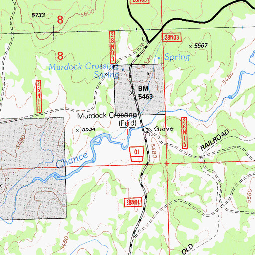 Topographic Map of Murdock Crossing, CA