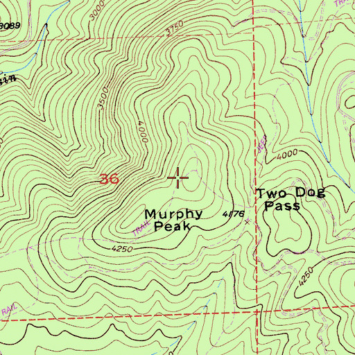 Topographic Map of Murphy Peak, CA