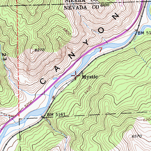 Topographic Map of Mystic, CA
