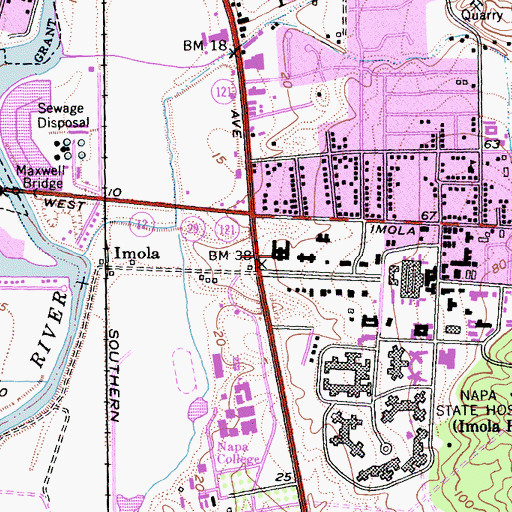 Topographic Map of Napa State Hospital, CA
