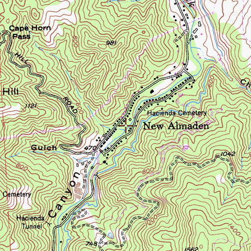 Topographic Map of New Almaden, CA