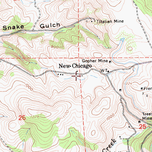 Topographic Map of New Chicago, CA