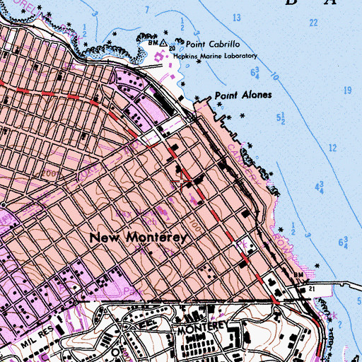 Topographic Map of New Monterey, CA