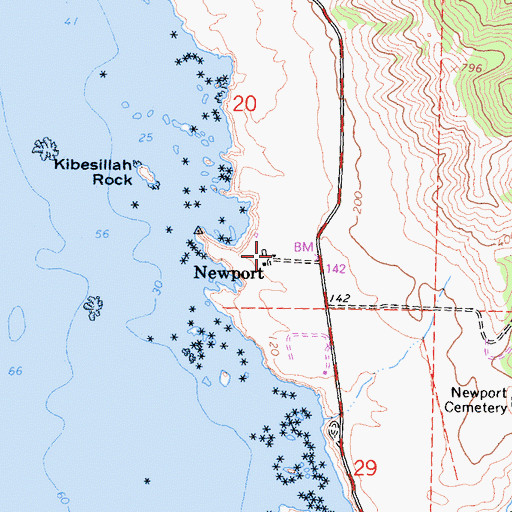 Topographic Map of Newport, CA