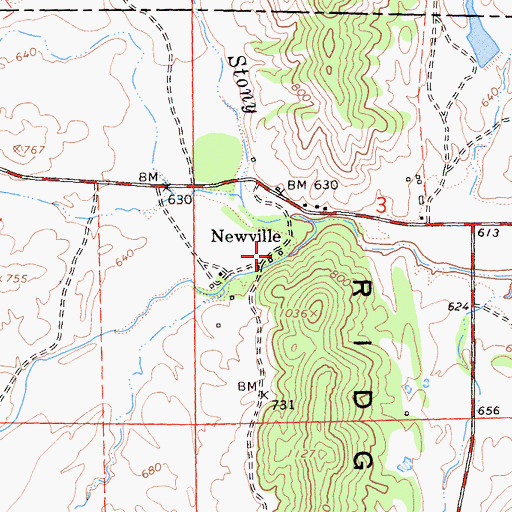 Topographic Map of Newville, CA
