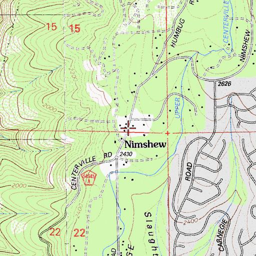 Topographic Map of Nimshew, CA
