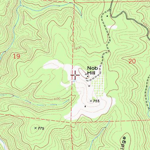 Topographic Map of Nob Hill, CA