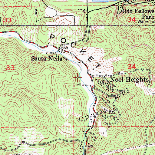Topographic Map of Noel Heights, CA