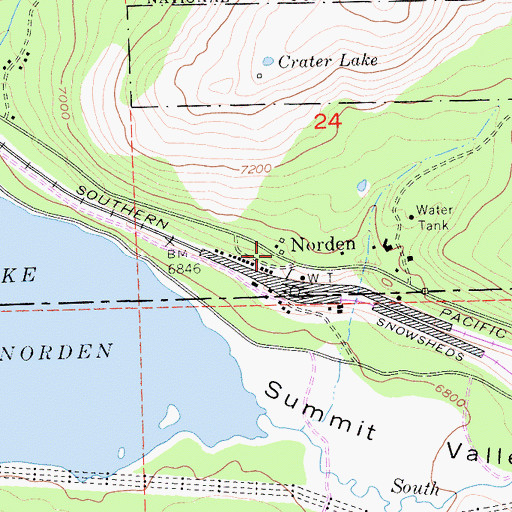 Topographic Map of Norden, CA