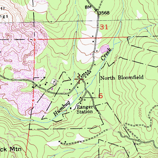 Topographic Map of North Bloomfield, CA