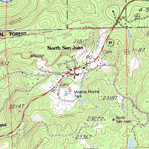 Topographic Map of North San Juan, CA