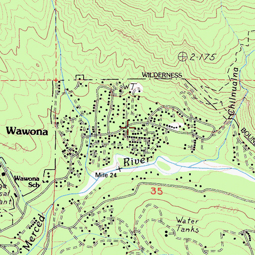 Topographic Map of North Wawona (historical), CA
