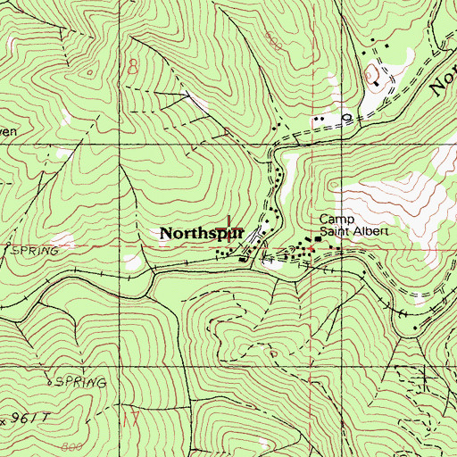 Topographic Map of Northspur, CA