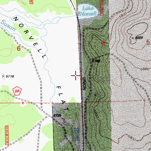 Topographic Map of Norvell, CA