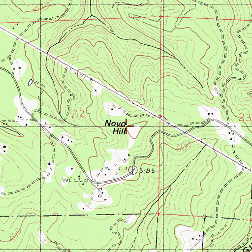 Topographic Map of Noyo Hill, CA