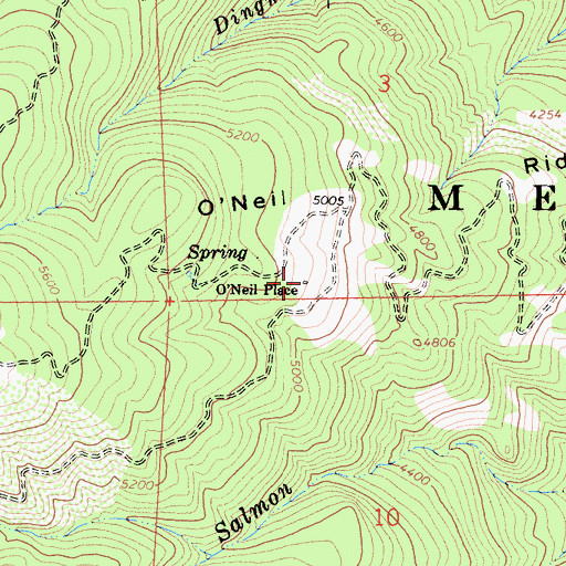 Topographic Map of O'Neil Place, CA