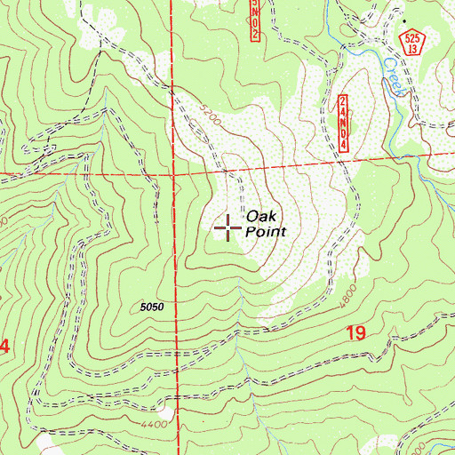 Topographic Map of Oak Point, CA