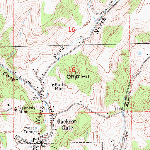 Topographic Map of Ohio Hill, CA