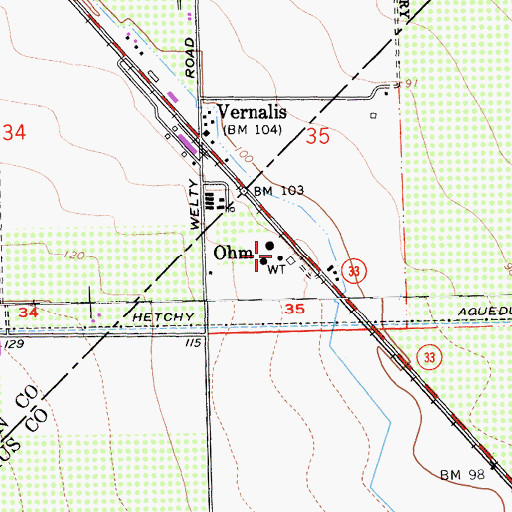 Topographic Map of Ohm, CA