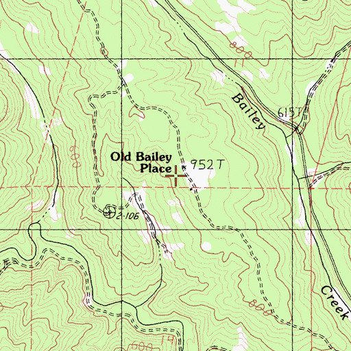 Topographic Map of Old Bailey Place, CA