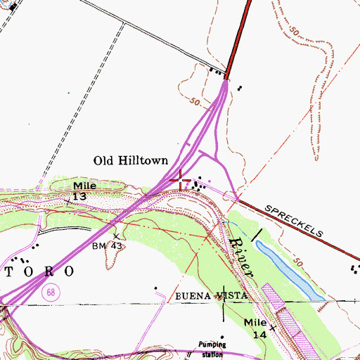 Topographic Map of Old Hilltown, CA